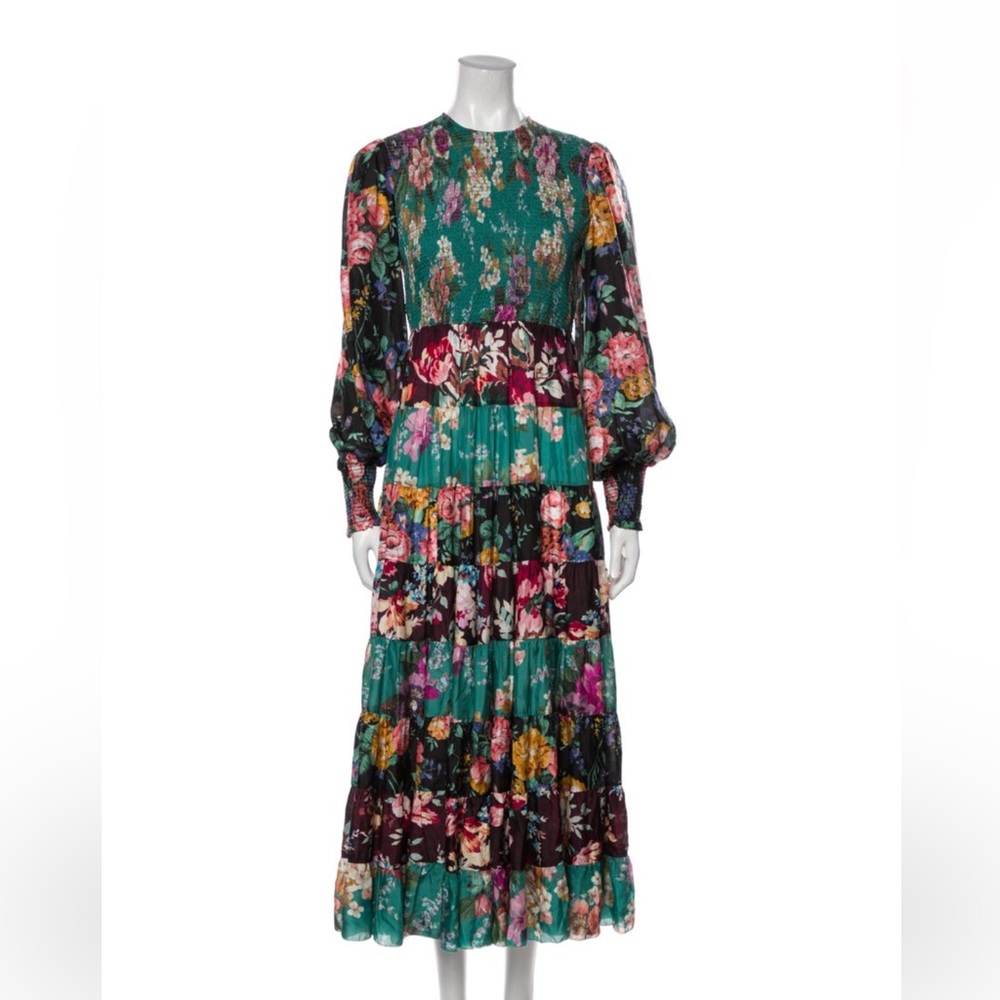 Zimmerman floral silk tiered dress